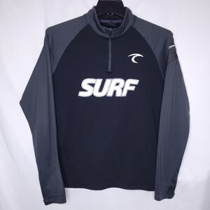 Nike Surf Jacket Mens Large Black, Gray Fleece 1/4 Zip
